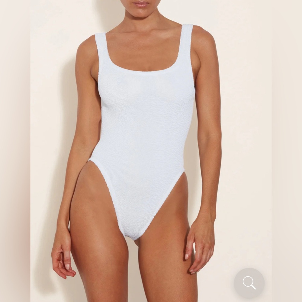 Hunza G White Textured One Piece